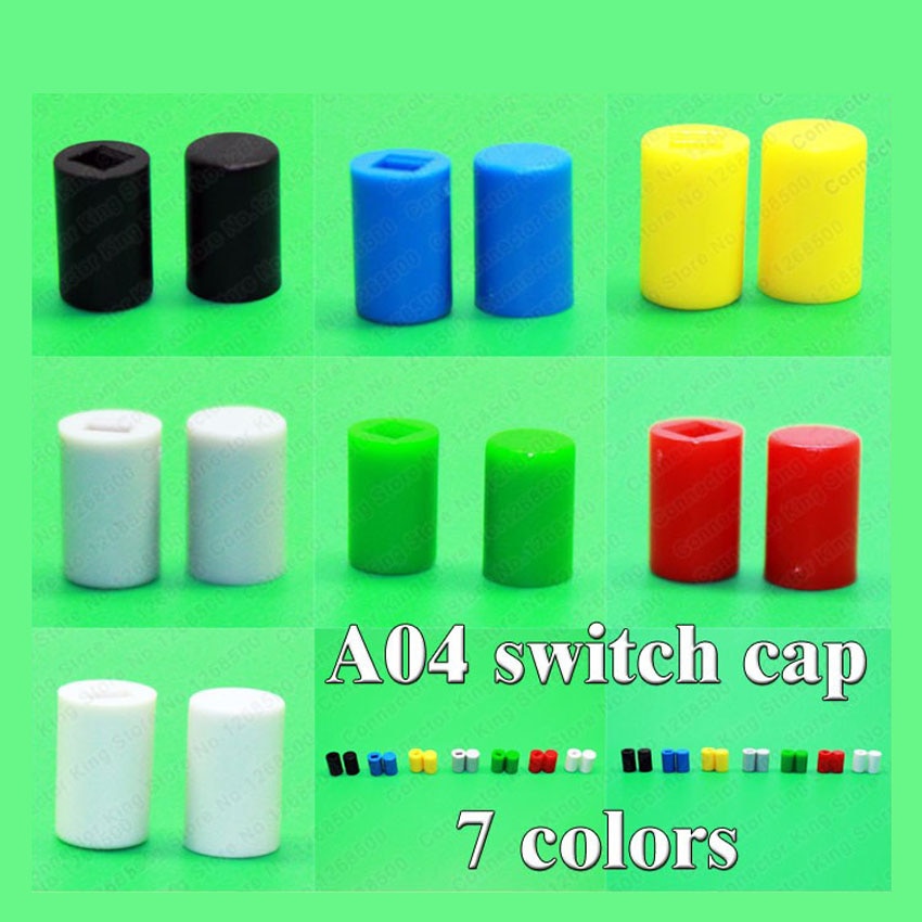 100pcs 7  A04 ˰     , tact ũ ġ  ,  7 * 7mm; 8 * 8 * mm; 8.5 * 8.5mm/100pcs 7 color A04 Tactile Push Button Switch Cap,tact m